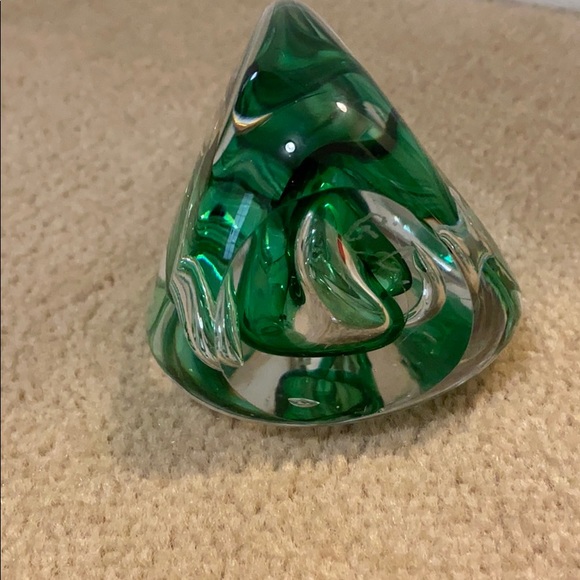 Green Glass Twisted Home Decor Piece - Picture 3 of 4